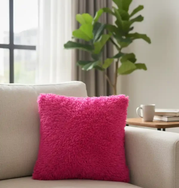 Decorative Throw Pillow – Fluffy Hot Pink