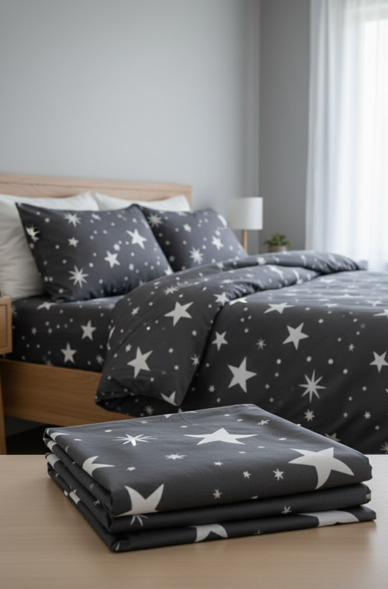 Premium Printed Bedsheet Set – Night Star
